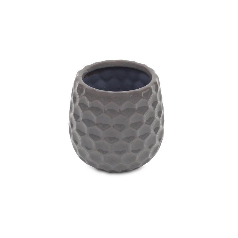 Pot à fleurs en céramique Eddins, H 4,5 po x l 4 po x P 4 po, Gris