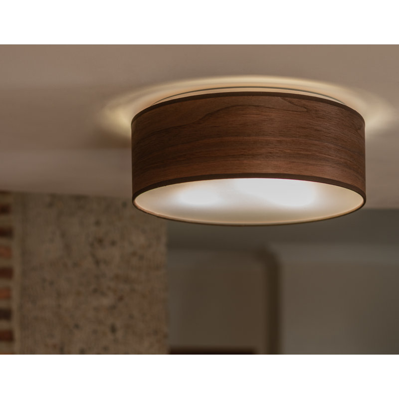 Strayer Flush Mount, Walnut, 10cm H x 30cm W x 26cm D