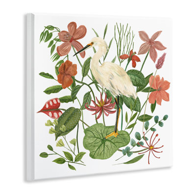 «Heron with Wild Florals», art mural par Melissa Wang