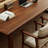 Nut-brown Rectangular Solid Wood Writing desk-1674593936