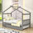 Wood House Bed With Pull-Out Twin Trundle-431005077-431005078