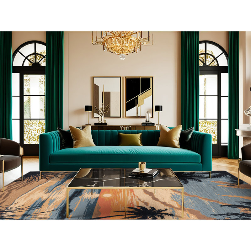  Tapis lavable Coastal Sunset, Rectangle 4pi x 6 pi
