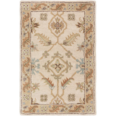 Tapis brun clair en laine touffeté à la main BuckHill