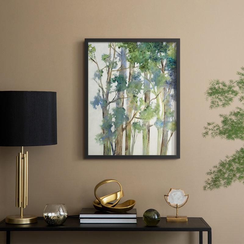 Wind in the Trees Framed Print - Solid Wood, Black, 30" H x 24" W
