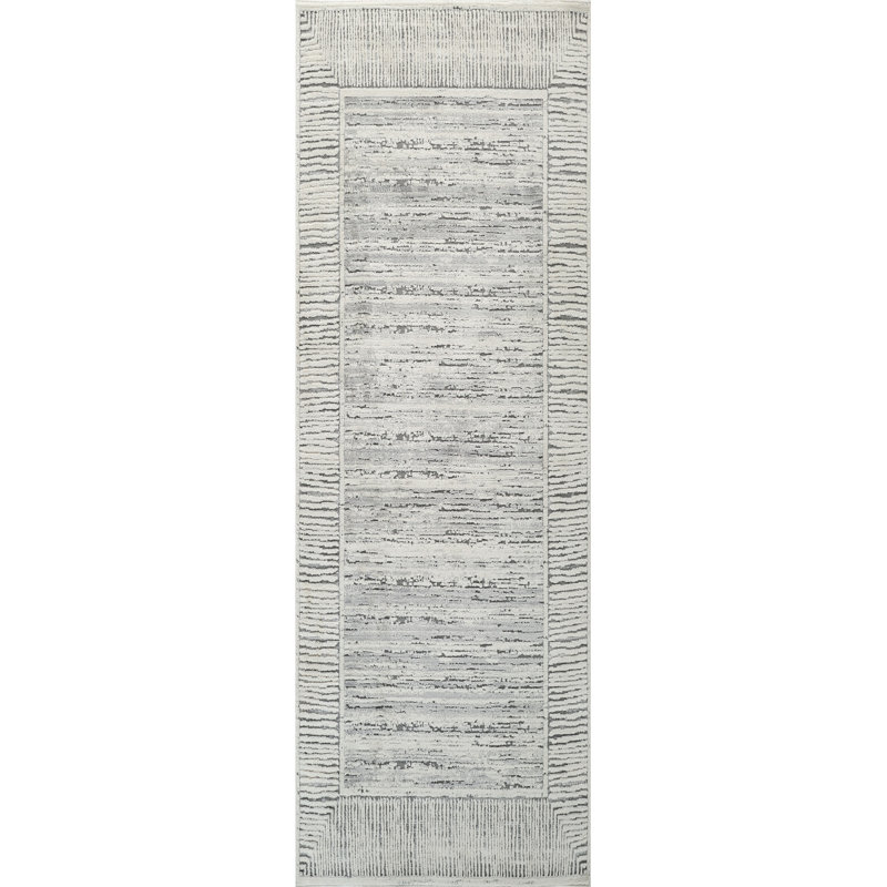 High-Low Savannah Grey/Ivory Rug, Runner 2' x 6'