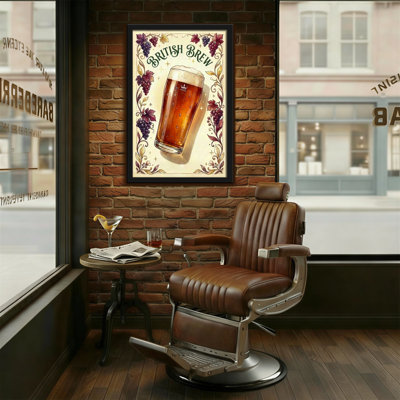 Verre à bière Fashion British Brew avec raisins et feuilles