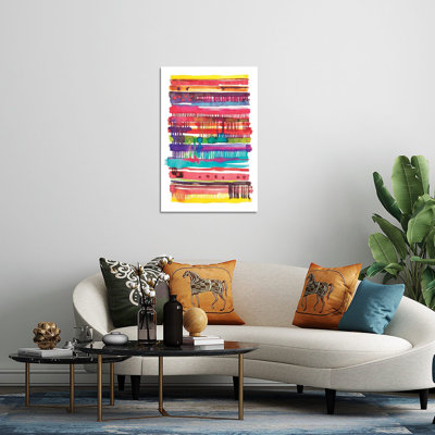 Lignes irrégulières d'aquarelle, reproduction Vainica sur verre acrylique