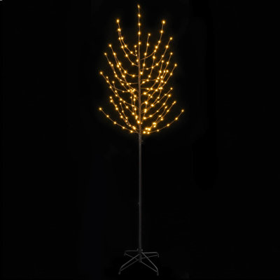 LED Christmas Tree Black Steel Pre-Lit Christmas Tree USB Powered
