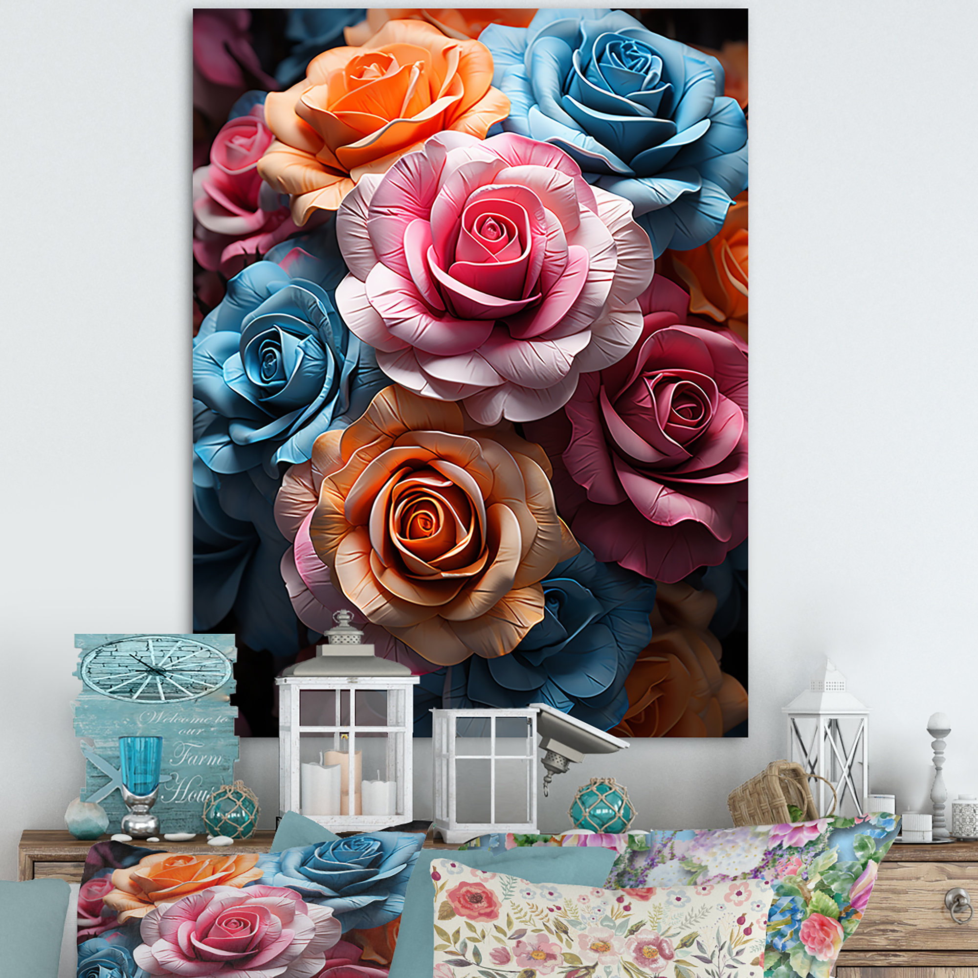 House of Hampton® Abstract Roses Exploded Beauty II Framed On Canvas ...