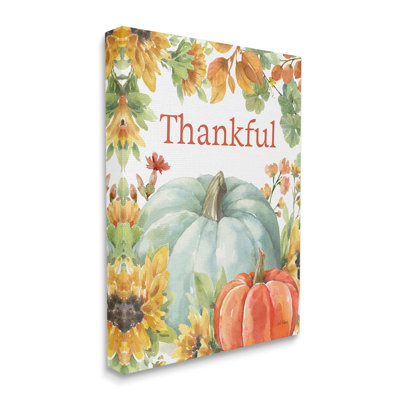«Thankful With Fall Harvest», art mural sur toile par Leslie Trimbach