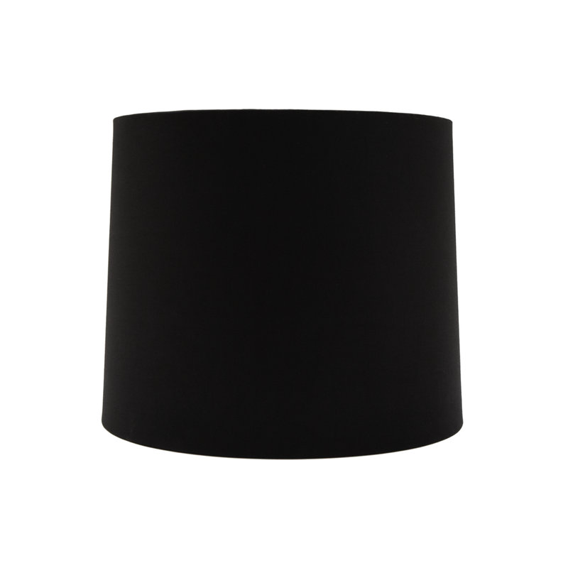 Black Cotton Drum Hardback Shade w/Antique Gold Satin Lining, 10" H x 12" W x 12" D