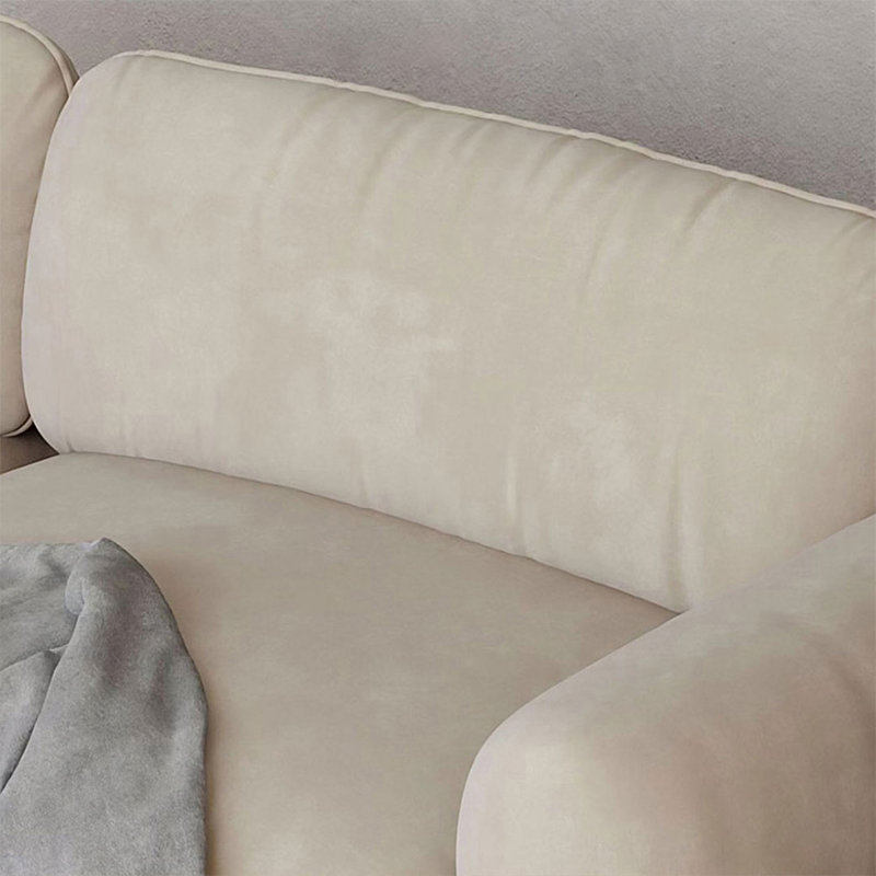 Coussin de canapé standard en flanelle blanc crème, 82.68