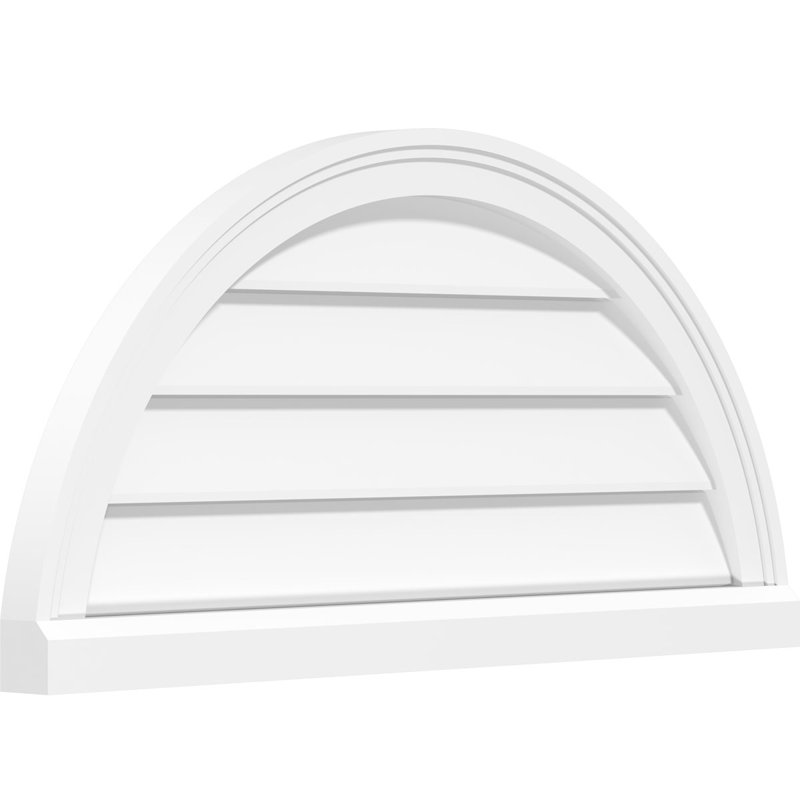 Fixation semi-ronde en surface: évent fonctionnel en PVC, H 26 po x l 13 po