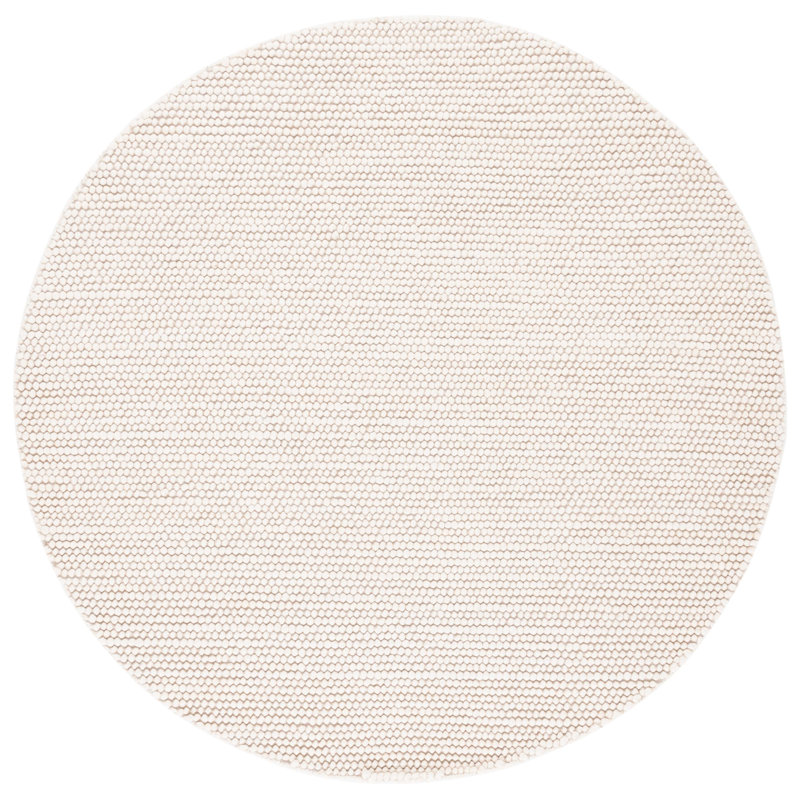 Natura Solid Color Area Rug In Ivory, Round 122 cm