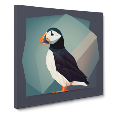 Puffin Minimalism - Wrapped Canvas - Framed Print