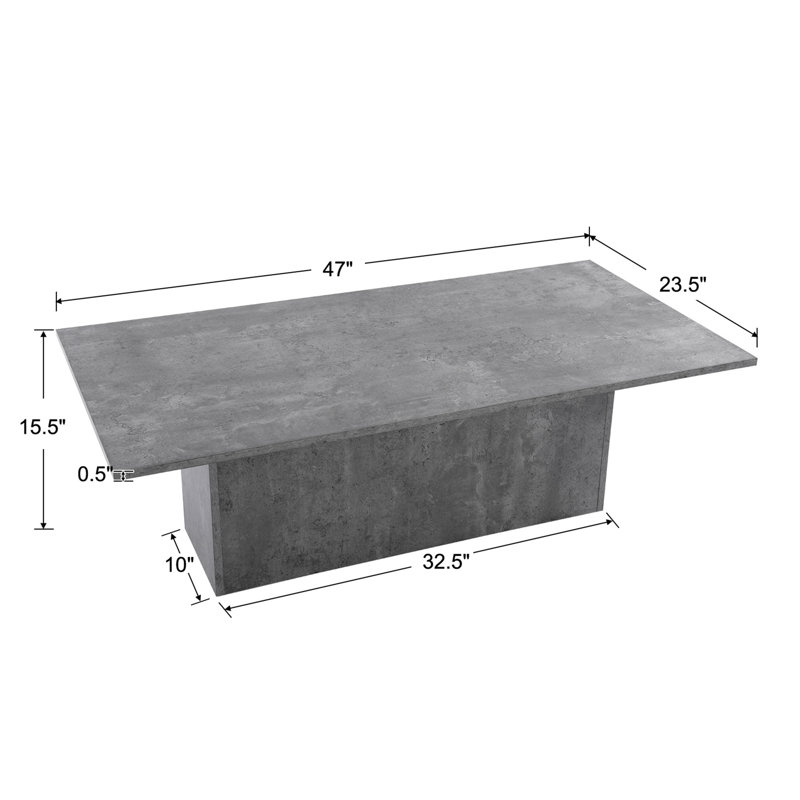 Modern Coffee Table With Pedestal, Black