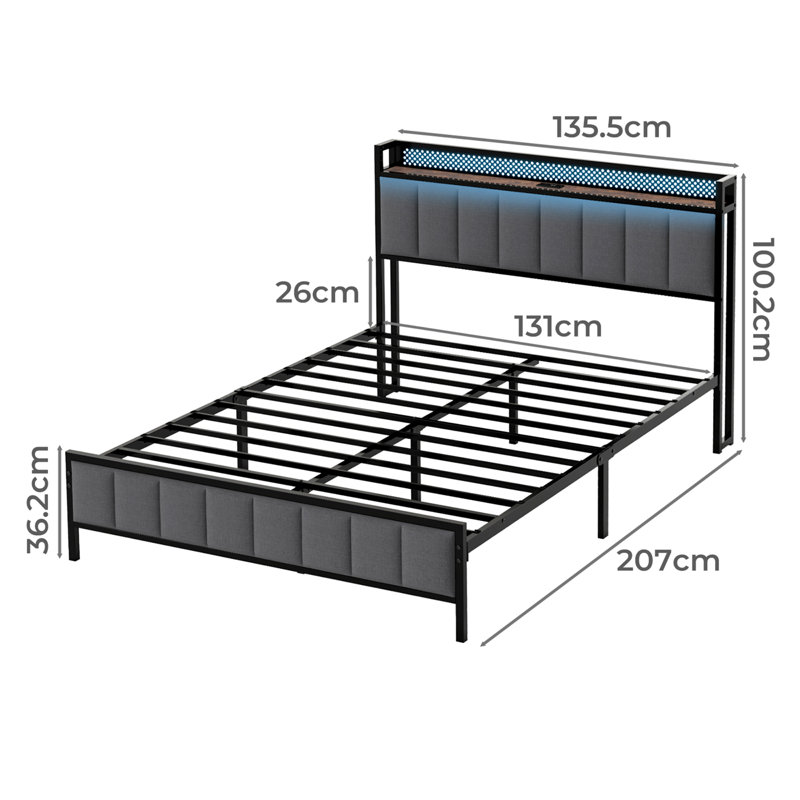 Upholstered Bed, Double (4'6)