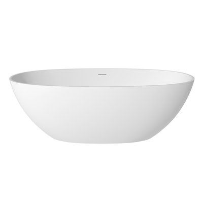 Monaco 67.32"x 32.3" Solid Surface Stone Freestanding Soaking Bathtub