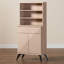 Armoire de cuisine en bois brun clair et noir Mid-Century