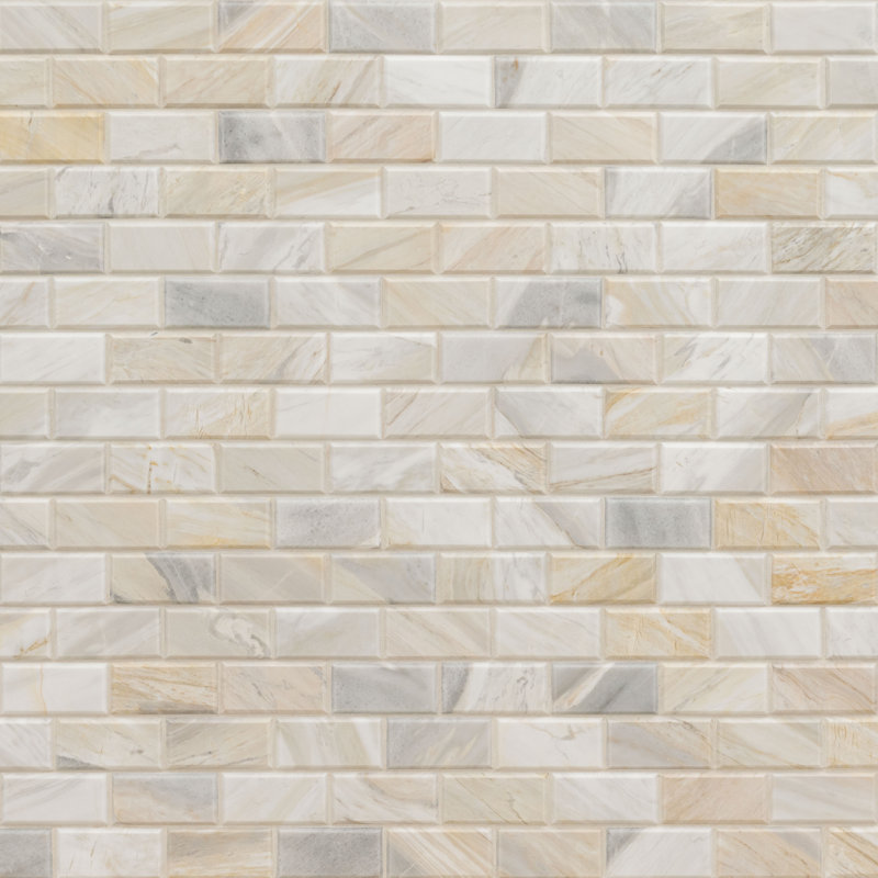 Selene Oro Subway 12 in. x 12 in. Honed Marble Mosaic Floor and Wall Tile