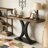 Narrow Entryway Foyer Table with Geometric Base-1031129343