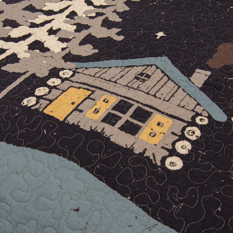 Donna Sharp Moonlit Cabin Queen Cotton Quilt, Queen Quilt