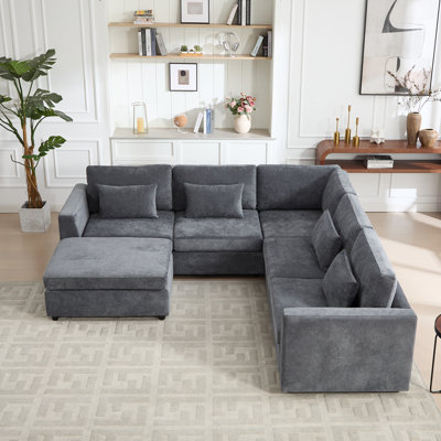 Canapé modulaire rembourré 6 pièces avec repose-pieds 6 pièces
