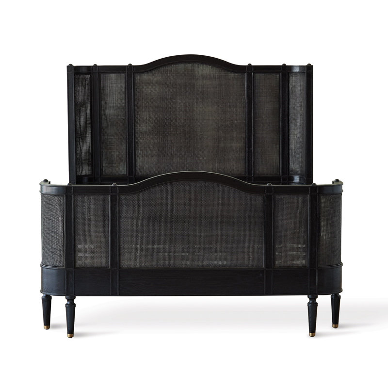 Solid Wood Bed, Black, Queen
