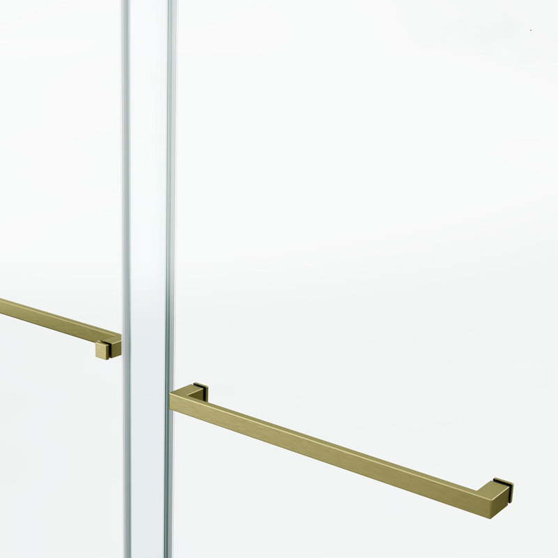 Porte de douche coulissante double l 60 po x H 66 po, Or champagne