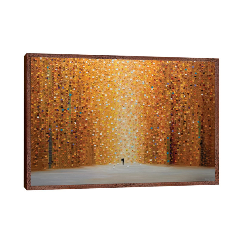 Sunset And You by Ekaterina Ermilkina - Painting on Canvas, 66.04 cm H x 45.72 cm W, Classic Brown Wood Framed