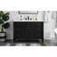 Meuble-lavabo classique noir avec rangement, 6 tiroirs, meuble-lavabo classique-1994315451