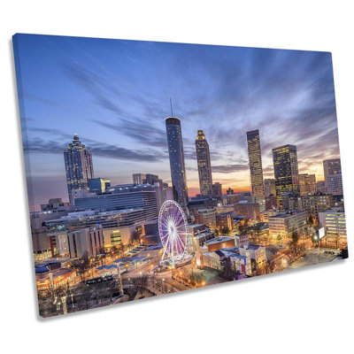 Atlanta City Skyline Georgia - Wrapped Canvas Print