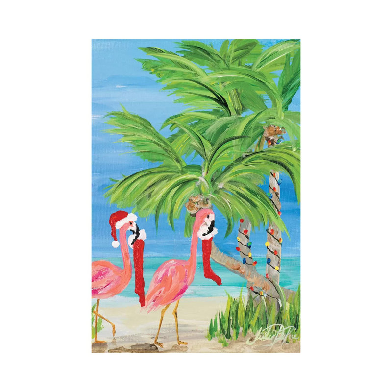 Flamant de Noël I, H 12 po x l 8 po x P 0,75 po