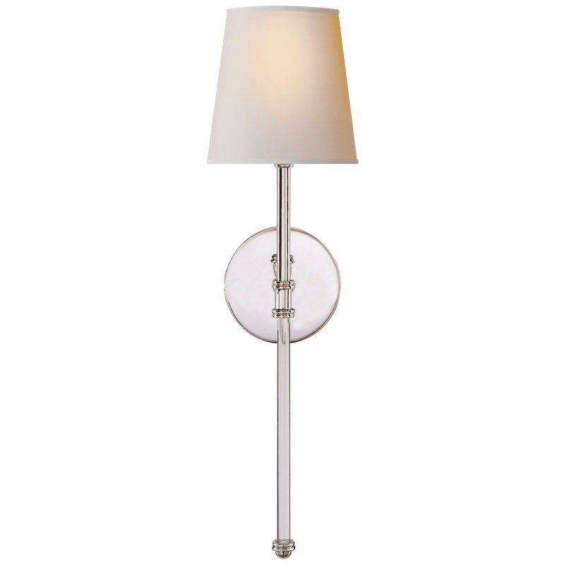 Suzanne Kasler Camille Sconce, Polished Nickel, Fabric