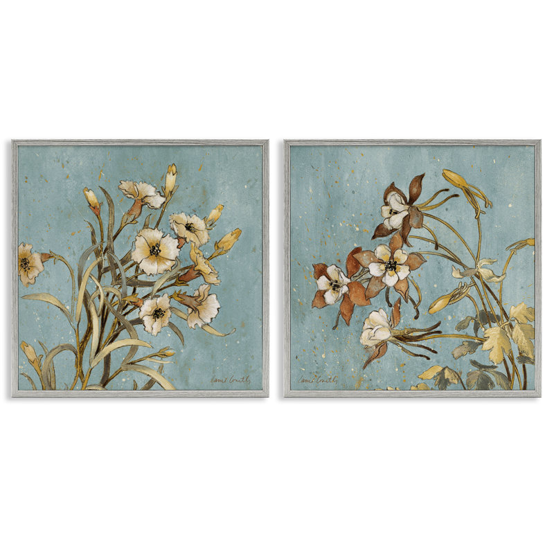 «Traditional Flower Portrait», ensemble de 2 giclées par Lanie Loreth, Estampe numérique Farmhouse, H 17 po x l 17 po