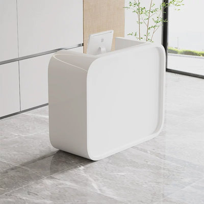 Contemporary Rectangular Manufactured Wood Reception Desk