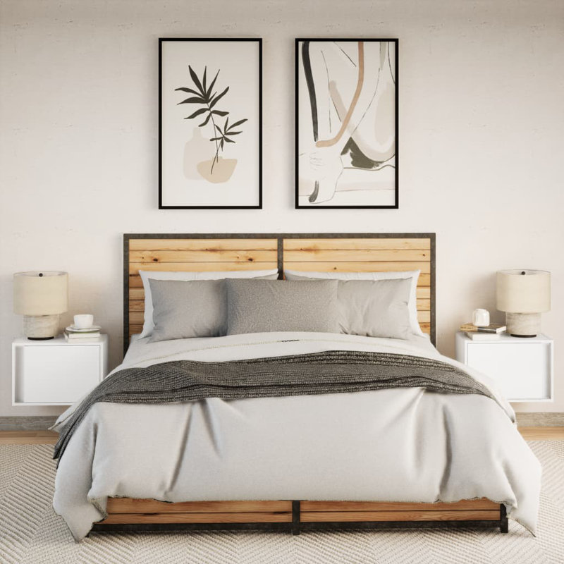 Dawane 50cm W Manufactured Wood Bedside Table, White
