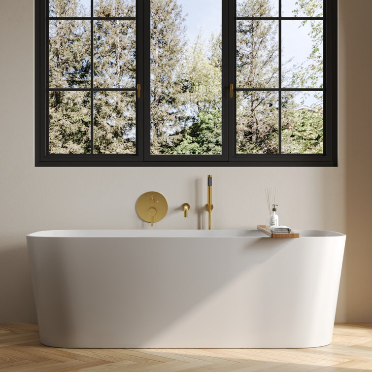 Tub Faucet with Rough-in Valve,Wall Mounted Tub Spout with Handheld Shower