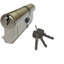1 Pair Delta Door Handles on Square Rose in Satin Stainless Steel Finish with Tubular Latches & Hinges