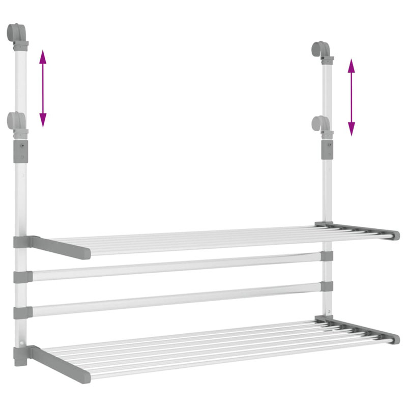 Aluminum Foldable Wall-Mounted Drying Rack, 95" H x 89" W x 25" D
