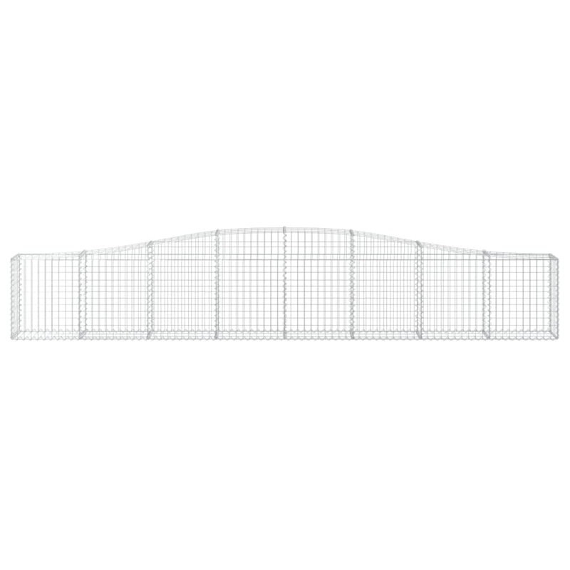 Arched Gabion Baskets 3 Pcs Galvanised Iron, 80cm H x 400cm W x 30cm D