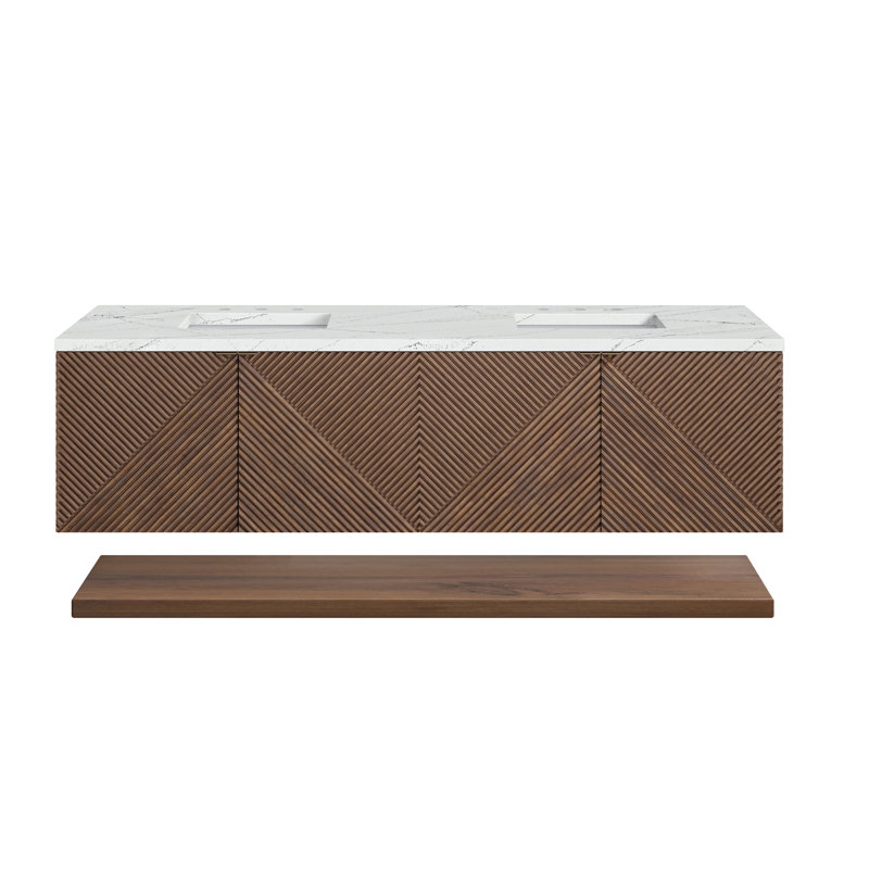 Marcello 72'' W Double Vanity, Ethereal Noctis, 8" Widespread