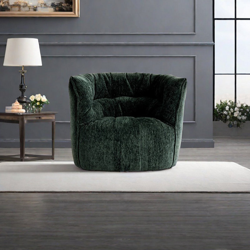 Sponge chenille solid wood lounge chair