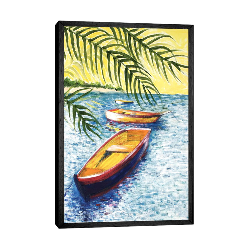 Caribboats II by Malenda Trick - Gallery-Wrapped Canvas Giclée on Canvas, 66.04 cm H x 45.72 cm W, Black Framed