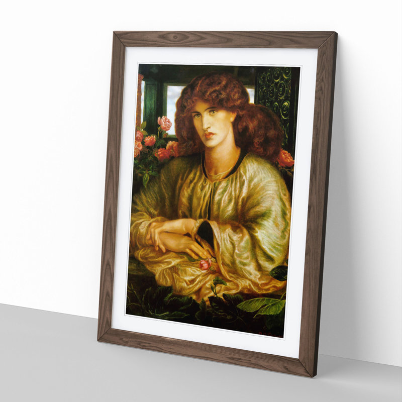 The Woman and Window by Dante Gabriel Rossetti - Picture Frame Painting, Walnut, 48cm H x 36cm W x 2cm D