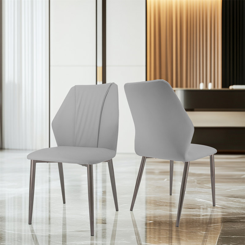 Evgeniy 41cm H Microfiber / Microsuede Upholstered Side Chair, Grey