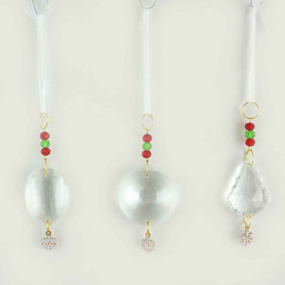 Ensemble de 3 décorations de Noël en forme de prisme Suncatcher