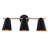 Lanesa 3 Light Vanity With Matte Black And Gold Finish And Matte Black With Gold Shade