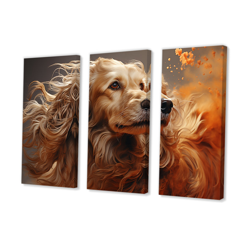 Chien, chien afghan, ensemble d'art mural, H 28 po x l 36 po