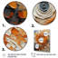 Collage abstrait en spirale orange et blanc - Collages abstraits, art mural-318220488-318220497